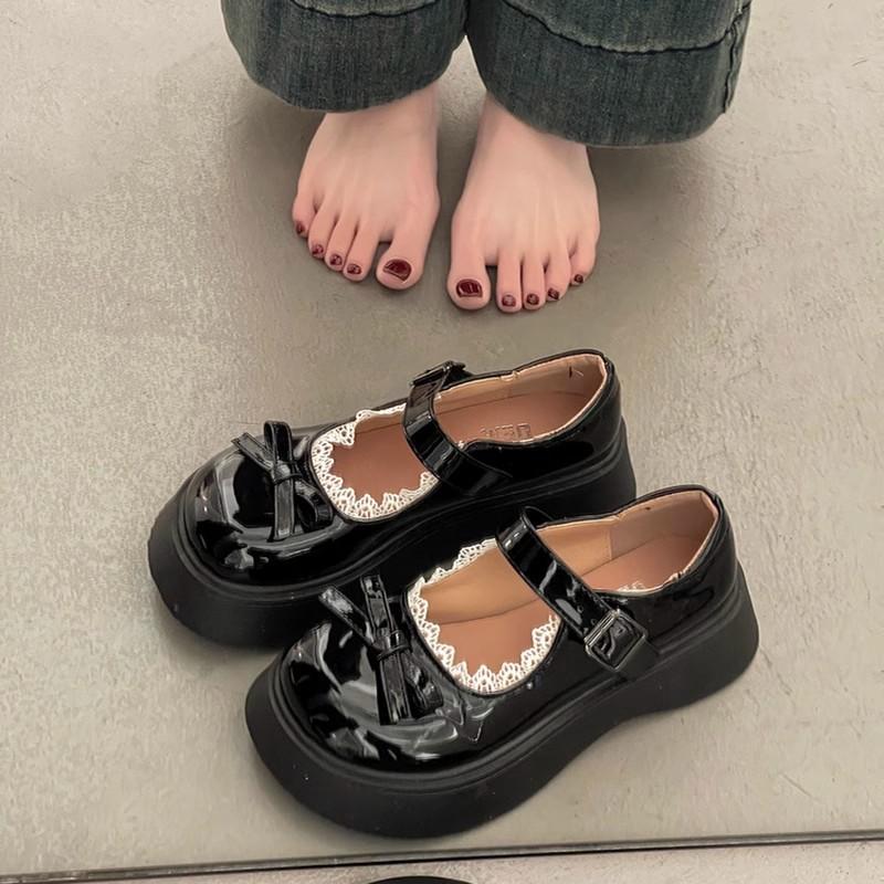 Retro Round Head Women's Loafers Spring and Summer New Platform Mary Jane Single Shoes Japanese Jk Lolita Small Leather Shoes