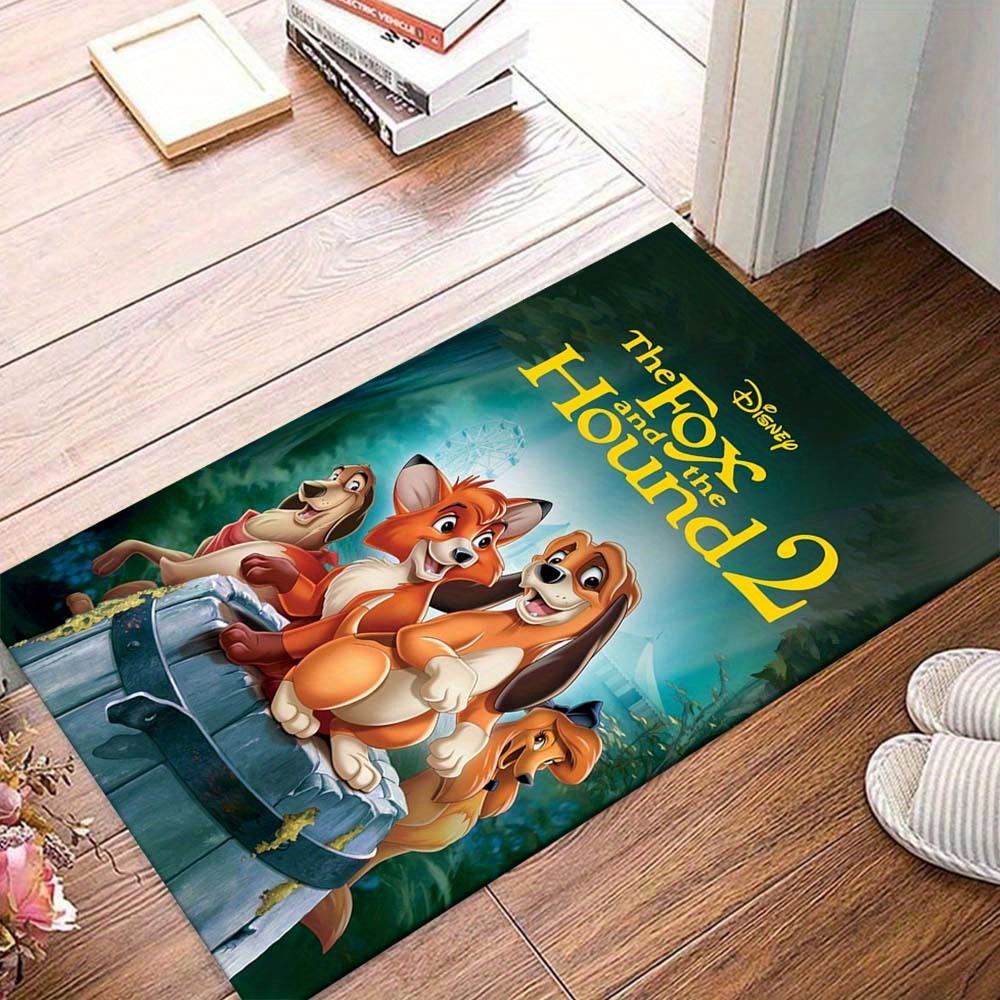 

1pc The Fox and The Hound in The Forest Rug - Non-Slip, Machine Washable Polyester Carpet for Living Room, Bedroom, Bathroom & Laundry - Comfortable H 60cm by 90cm