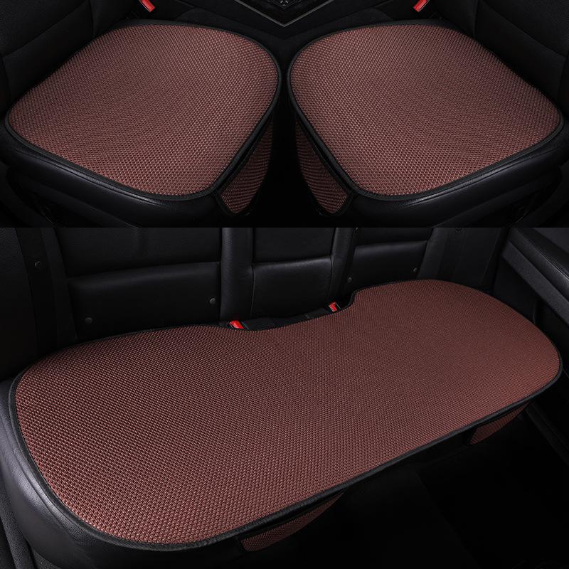 Universal Ice Silk Car Seat Cushion - Non-Slip, Breathable, All-Season Comfort, 3-Piece Set