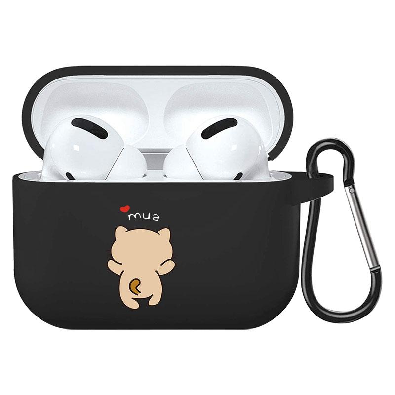 קריקטורה חמוד חיות מחמד כלב חתול בעל חיים ינשוף צמח פרחי אפל עבור אפל AirPods 2 3 כיסויי אוזניות חסינות זעזועים שחורות AirPods Pro Funds Cover