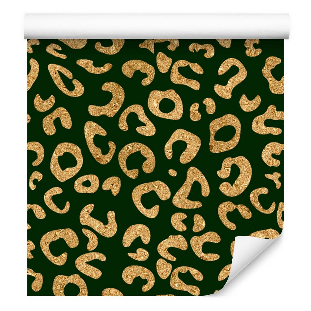 Bottle Green Leather Wallpaper, 50x1000