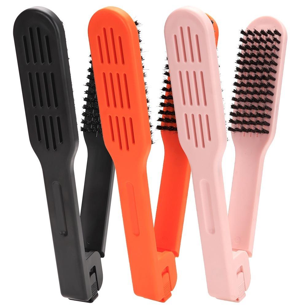 Multifunctional Double Sided V Brush Hair Care Hair Straightener Hairdressing Clamp Comb Anti-Static Anti-slip