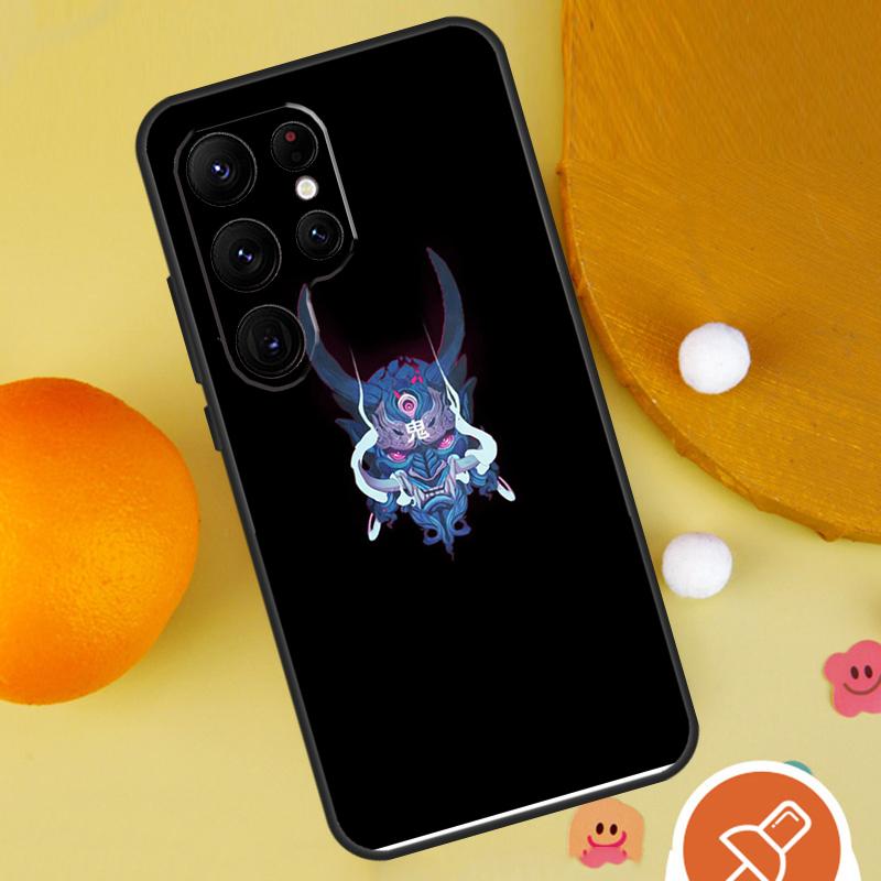 Samurai Oni Mask Phone Case For Samsung Galaxy S25 Ultra S24 S23 S22 Ultra S9 S10 S20 Plus S21 FE Funda Cover
