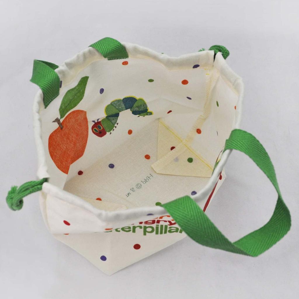 Skater Lunch Box Drawstring Bag with Made in The Very Hungry KB7 Children's Gusset, Kids, Japan, Caterpillar, Boys, Girls,