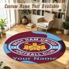 Round Rug Custom NameWest Ham United FC Pattern Non Slip Carpet Home Floor Decor
