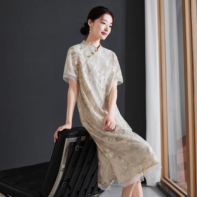 New Chinese Style Patchwork Embroidered Dress