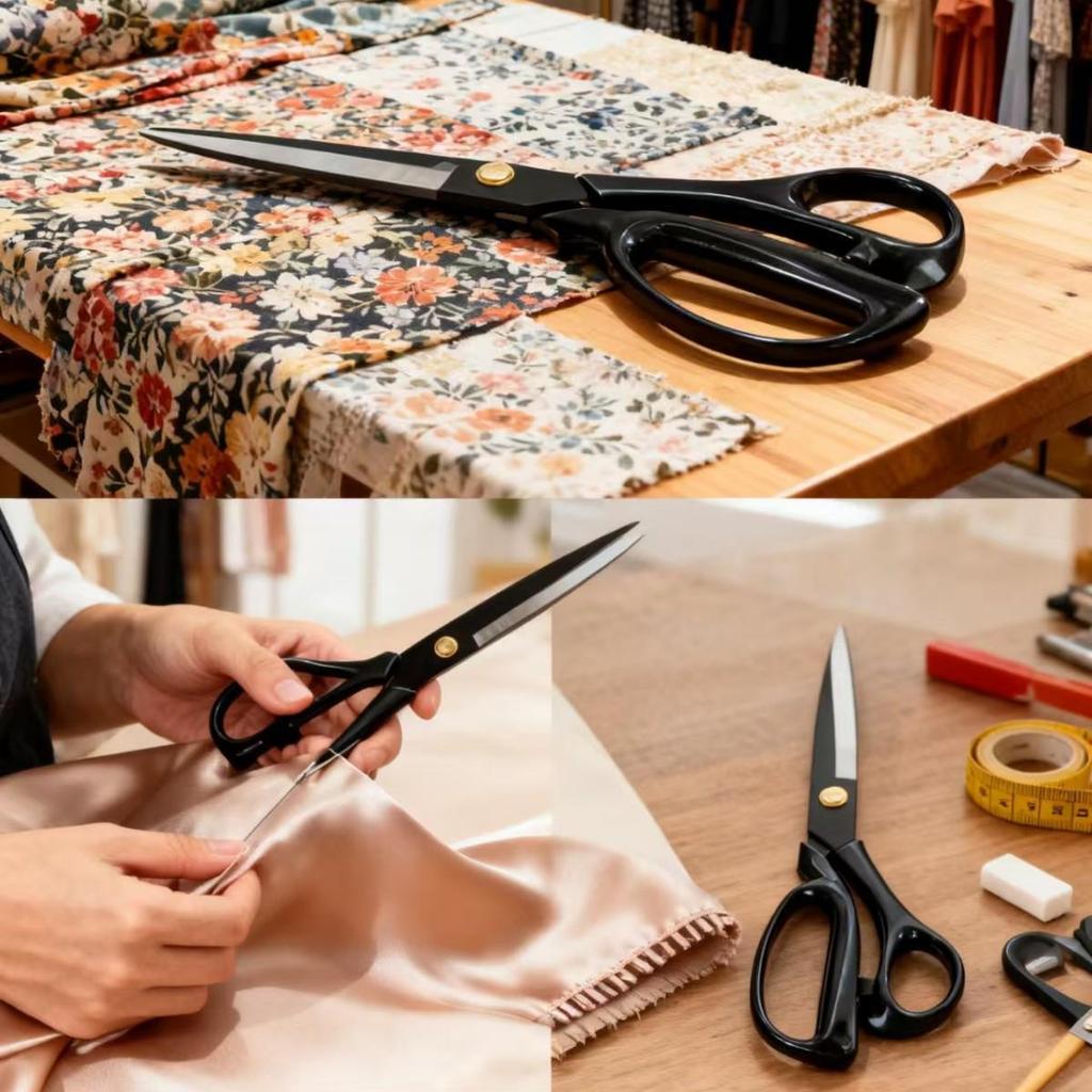 10-inch Handmade Blackened Steel Tailor Scissors for Sewing and Fabric Cutting
