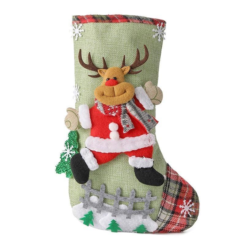 Large Christmas Stocking Cartoon Santa Claus Snowman Christmas Socks New Year Candy Gift Bags Christmas Tree Pendant Home Decor