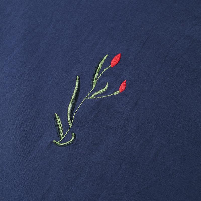 ZANZEA Frauen Oansatz Langarm T-shirt Lose Beiläufige Stickerei Druck Baumwolle Tops