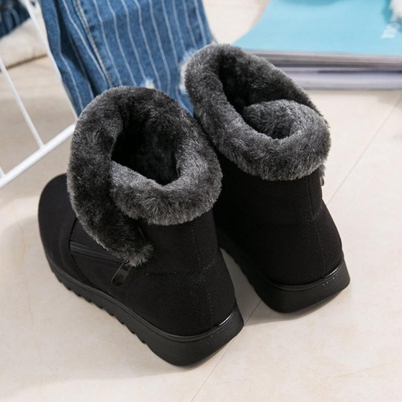 Women Fashion Winter Waterproof Ankle Rain Keep Warm Fur Footwear Boots