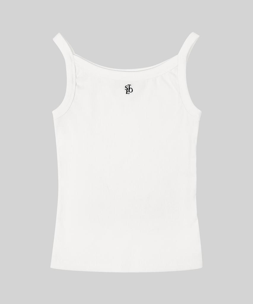 SELITIO Basic Logo Sleeveless Top White