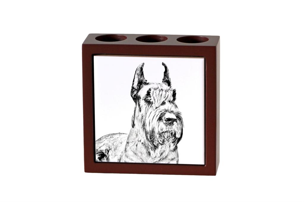 Schnauzer I – Pen holder with a dog, desk organizer with a print | Art-Dog