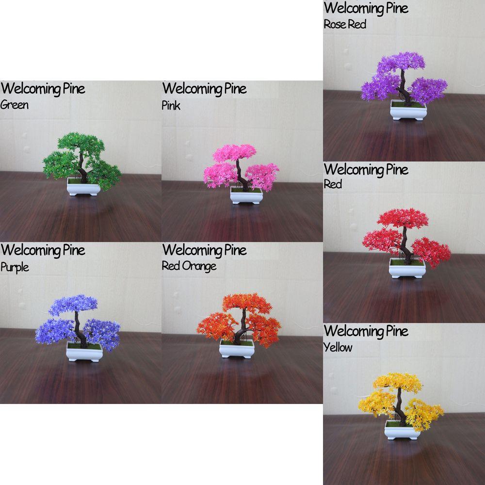Colorful Welcoming Pine Home Decor Artificial Potted Simulation Bonsai Fake Plants Plastic Flowers
