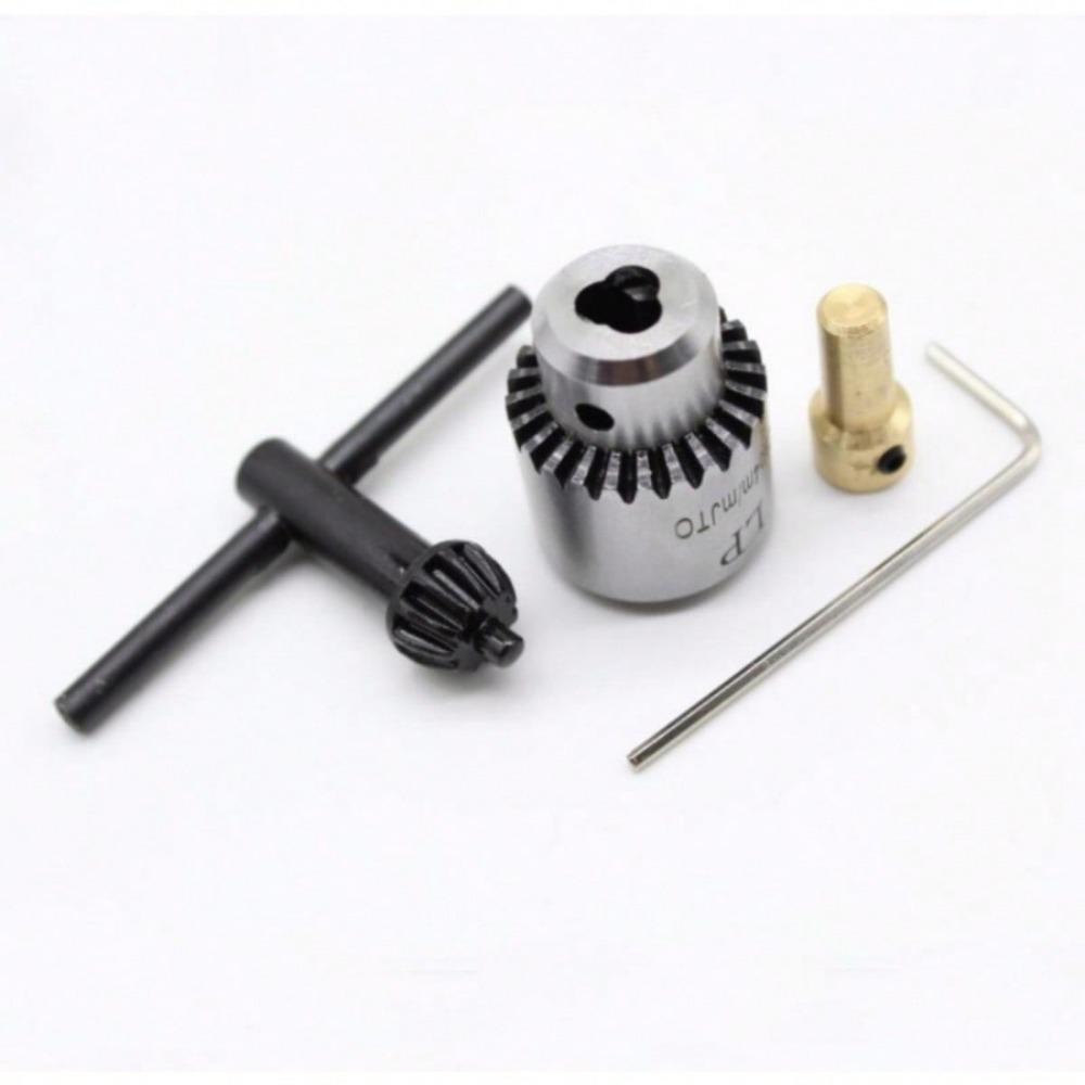 4pcs/set Micro Motor Drill Chuck Clamping Range 0.3-4mm Taper Mounted Mini Drill Chuck With Chuck Key 3.17mm Brass Electric Motor Shaft