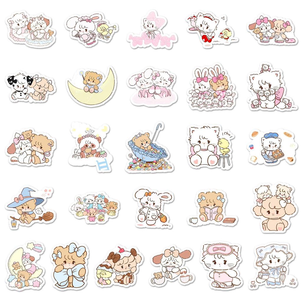 56 Mikko Cartoon Animal Stickers: Cute, Creative, Waterproof for Journals, Phone Cases, Storage Boxes