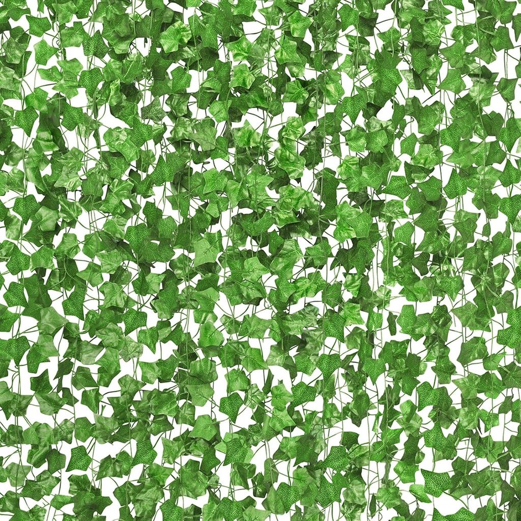 Artificial Plant Green Ivy Leaf Garland Silk Wall Hanging Vine Home Garden Decoration Wedding Party DIY Fake Wreath Leaves