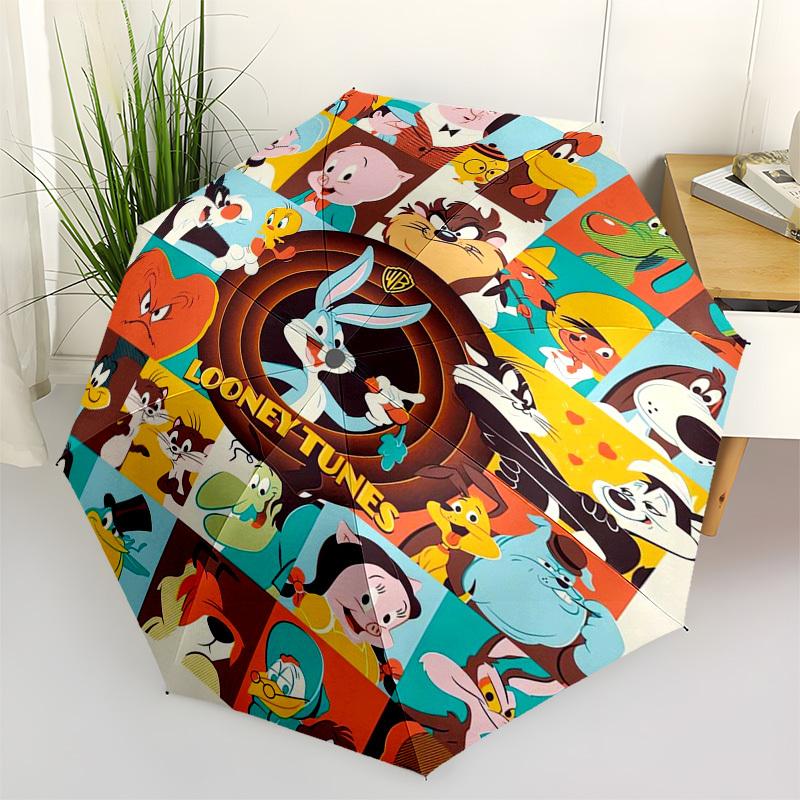 

Looney Tunes, Cartoon Characters Themed Automatic Opening and Closing Umbrella, Compact Travel Umbrella, Lightweight and Portable, Suitable