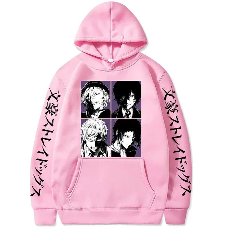 Bungou Stray Dogs Japanese Animation Hoodie Vintage Unisex Pullover Men Vintage Graphic Hoody Tops Oversize Clothing