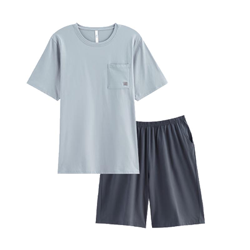HLA Men s Chen Zheyuan Style Antibacterial Pure Cotton Short Sleeve & Shorts Loungewear Set XL