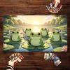Frog Lotus Design TCG Playmat Magic Card Battle Mat 35X60CM Gathering Gaming Mats Tapete Magic Gaming Play Mat Card Desk Pads