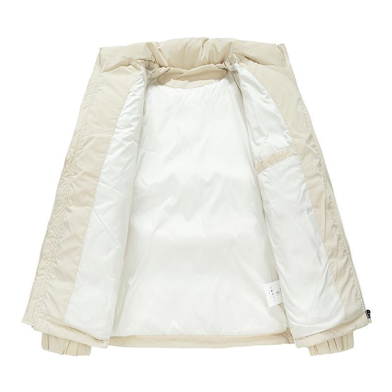 Hvit andedunsjakke Herre Vinter Fortykket Ståkragejakke Parplagg