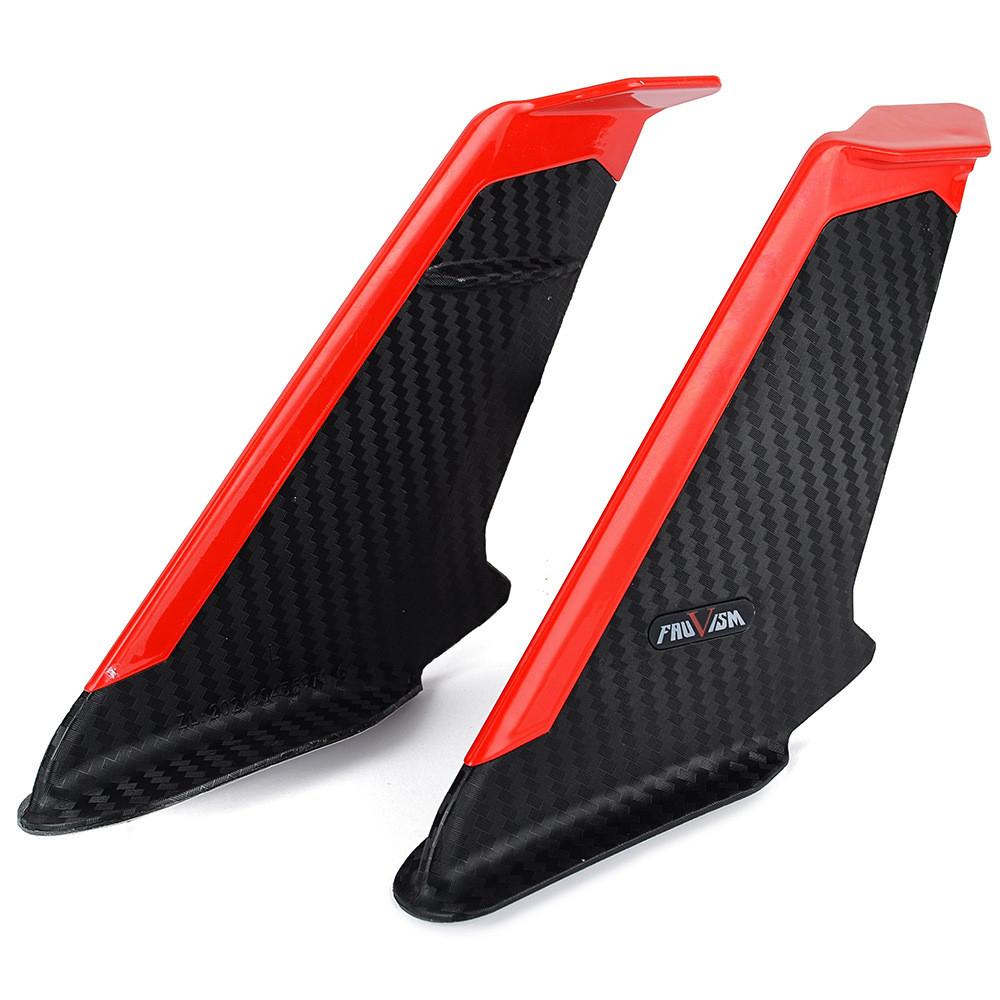 Universal Carbon Fiber Look Motorcycle Side Winglets Wind Fin Spoiler Trim Cover