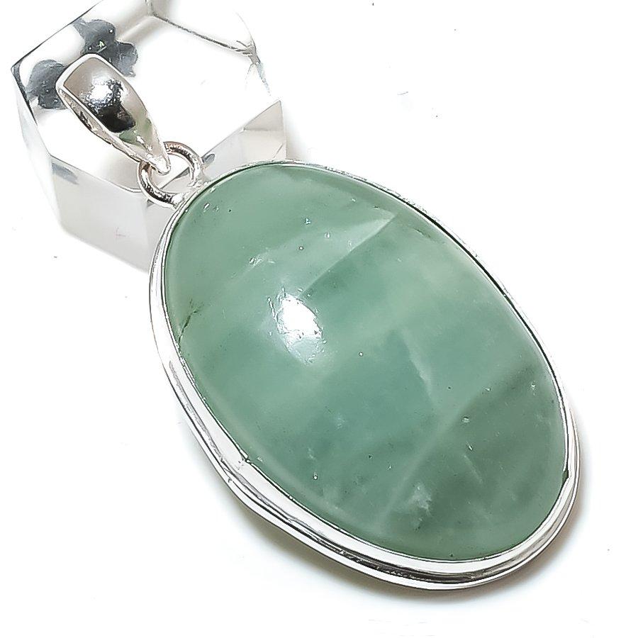 Natural Aquamarine Gemstone Handmade 925 Sterling Silver Pendant 2.25" e4A62