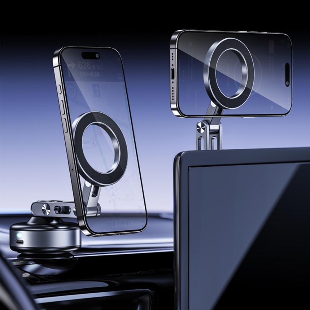 

Magnetic Car Phone Holder 360° Rotating Foldable Car Mount Phone Holder Aluminum Alloy Vacuum Adsorption Car Bracket for Phone