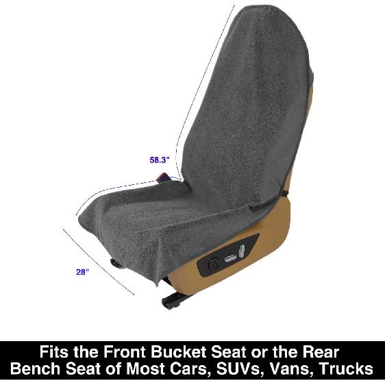 Waterproof Towel Car Seat Cover, Sweatproof Non-Slip Seat Protector, Universal Fit For Front Bucket Or Rear Bench Seat Of Cars, SUVs, Vans, Trucks,