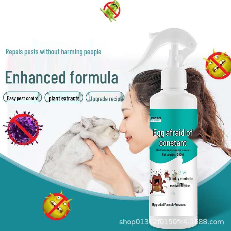 Pet Flea & Insect Repellent Spray for Cats & Dogs - Internal & External Treatment for Fleas, Lice, Ticks, and Roundworms - Home Use