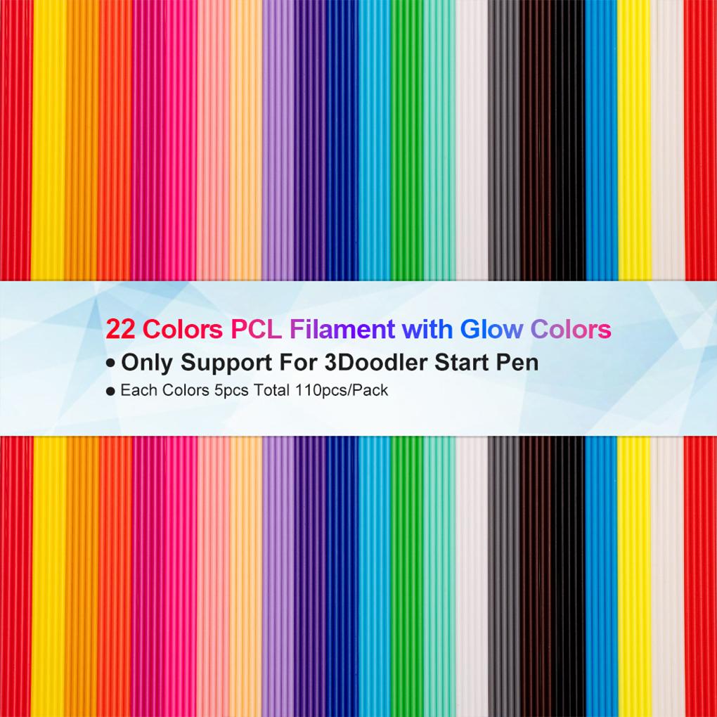 110pieces 22 Colors 3D Pens For Kids 110 Pieces 3D Pen Filament Refills Start Refills
