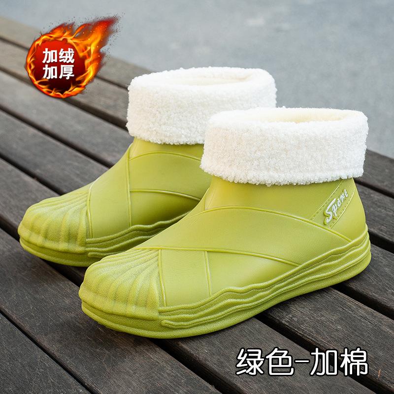 Fashion Rain Shoes Women's Outer Wear Adult Rain Boots Non-slip Versatile Shell Head Water Shoes Waterproof Glue Shoes Women's Summer