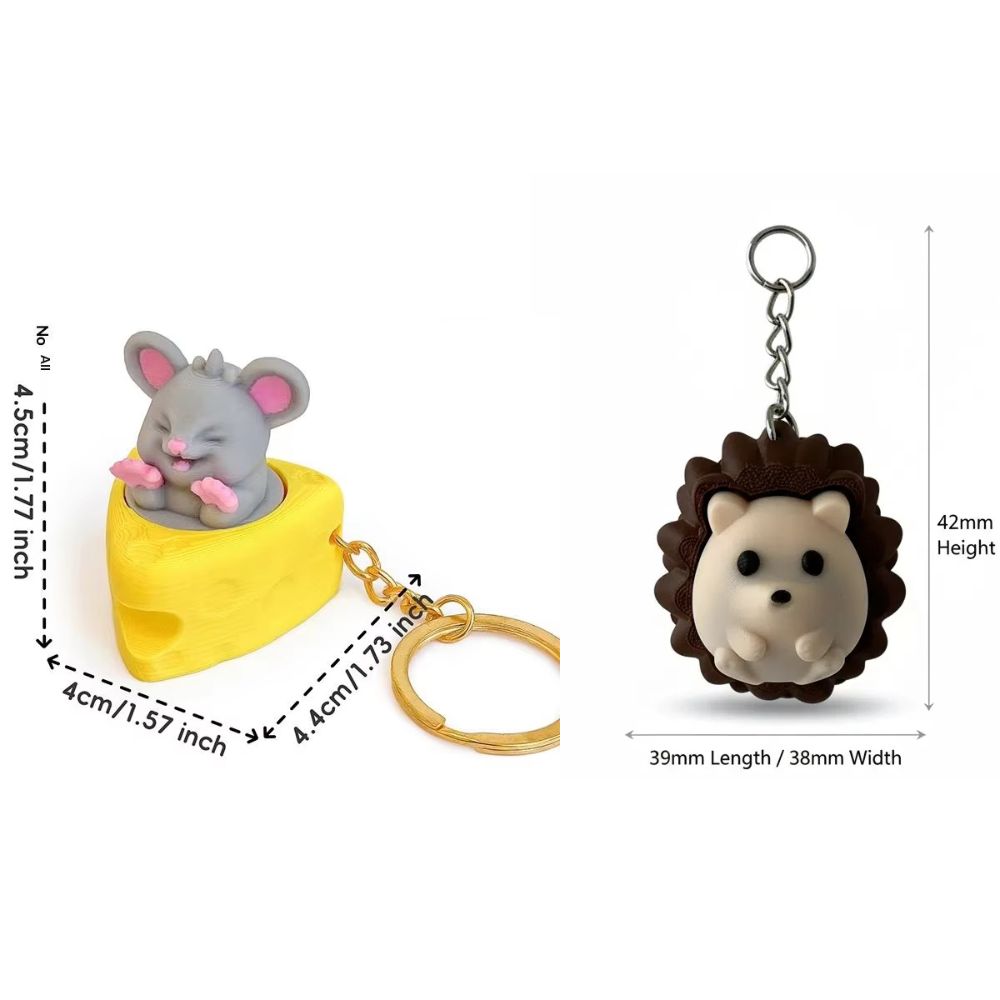 Portable Click Press Toy 3D Printing Keychain Pendant Fun Cartoon Decor  Busy Work