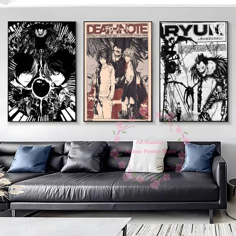Death Anime Note Dn L Classic Vintage Poster Art Hd Canvas Advanced Aesthetic Printing Paper Wall Art For Living Room Home Decor