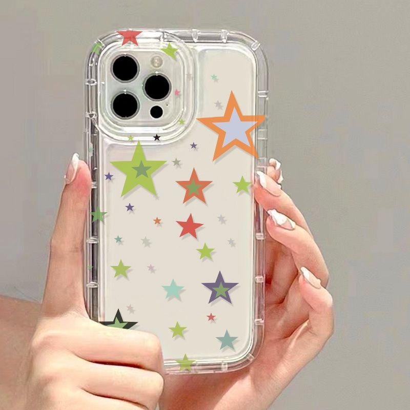 Candy Star Applicable iPhone17Pormax Transparent Phone Case 12 All Inclusive 16/13 Apple 14 Cute 15