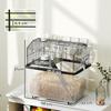 Two-Tier Hamster Cage with Wheels, Tubes, Bowl, Bottle and Ramp, 58x43x57 cm, Black