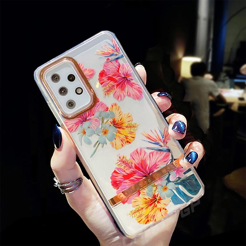 Flower Leaf Soft Silicone Case For Samsung Galaxy A12 A52 A72 5G A51 A71 S20 FE S21 S30 Plus Ultra iPhone 12 11 Pro Max 8 7 Plus Clear Back Cover