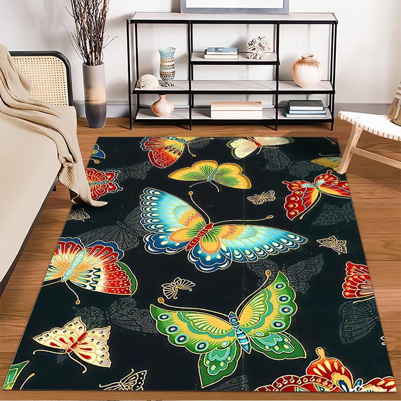 Colorful Butterfly Pattern Carpet – Soft Area Rug for Living Room Decor Suitable for Use As an Anti-slip for Living Room Bedroom Sofas