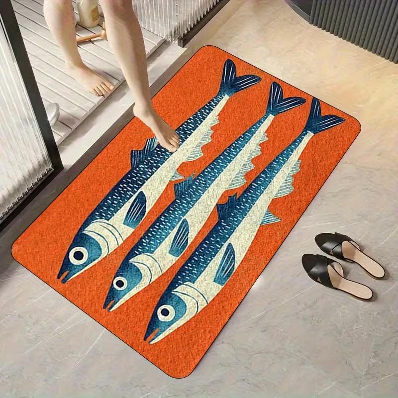 Decorative Floor Mat Is Designed Sardine Pattern It Has Anti Slip and It Is Very Carpets in The Bedroom or Balcony of Your Home