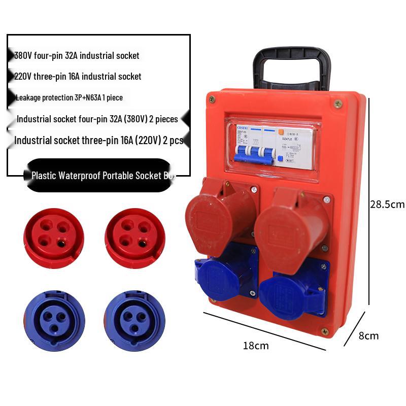 Compact Industrial Power Strip with RCD and Display for Construction Sites