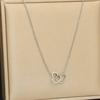 18K Rose Gold Plated Titanium Steel Double Ring Necklace - No Fade, Dainty Clavicle Design for Women