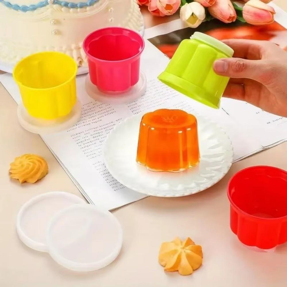 4pcs Reusable Gelatin Ice Cream Mold with Stackable Lids Baking Tools for Home Kitchen