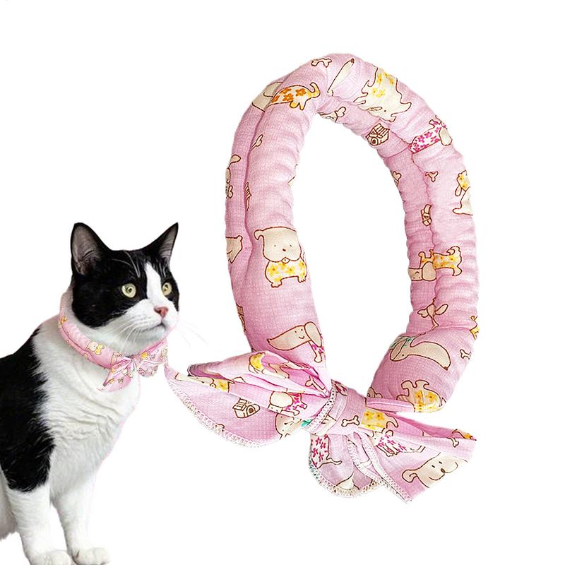 Pet Cooling Ice Scarf Ice Towel Heatstroke Dogs Cats Ice Collar Adjustable Cat Collar Bib Summer Breathable Cooling pet Supplies