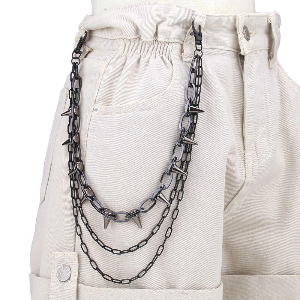 Zinc Zinc Zinc Alloy Rivet Studded Pants Chain Double-layer Punk Belt Chain Retro Bag Chain Male