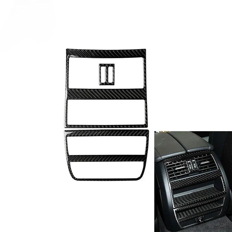 Real Carbon Fiber Car Center Air Outlet CD Panel Decorative Trim Sticker For BMW F10 5 Series 2011-2017 Car Interior Decor