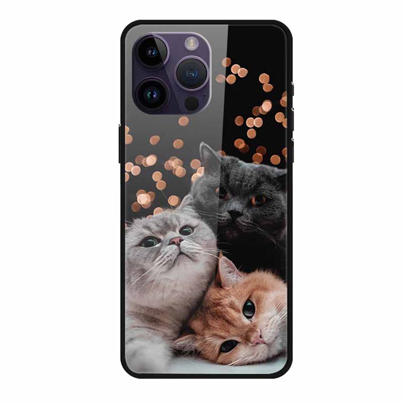 Glass Back Cover For iphone 16 Pro Max Phone Case Soft Bumper Hard Tempered Glass Case For iphone 15 Pro Max Case Funda Shell