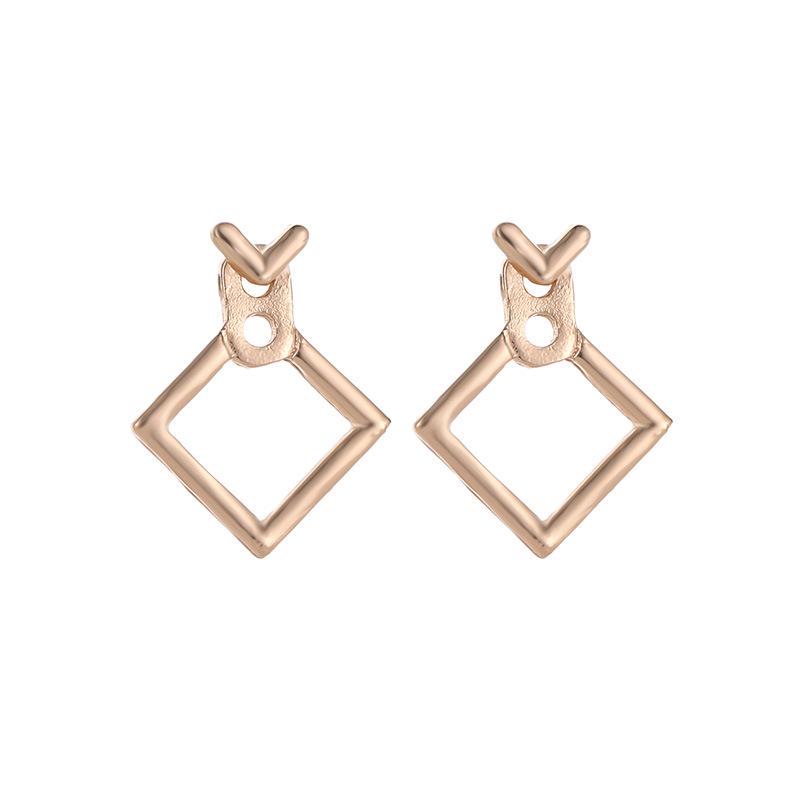 Fashion Personality, Wild Earrings, Minimalist Geometric Hollow Square Earrings Jewelry AVE