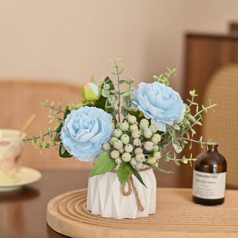 Artificial Flowers Desktop Ornament for Living Room and Dining Table Decoration