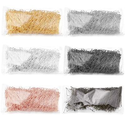 Alfinetes de Cabeça de Bola de Cobre Galvanizado, Alfinetes Redondos Longos de Vários Tamanhos para Miçangas DIY
