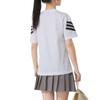 Adidas Striped Breathable Casual Sports Short Sleeve Drop Shoulder T-Shirt Women Tops White JE0238
